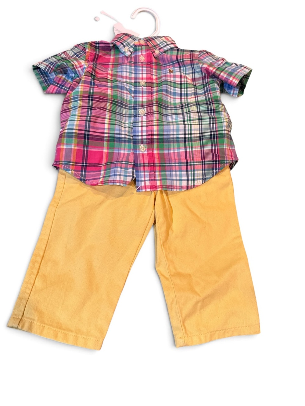 NWT Ralph Lauren Baby Boys Plaid Cotton Shirt & Chino Pant Classic Preppy Summer - Picture 3 of 4